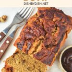 Top down view of gluten-free apple butter bread