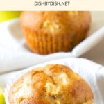 Up close view of a gluten-free apple cinnamon muffin