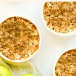 Top down view of gluten-free apple crumble (no oats)