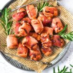 A plate of bacon-wrapped little smokies