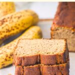 A stack of almond flour banana bread slices