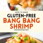 Collage of images of bang bang shrimp