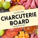 Collage of images of charcuterie board
