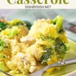 A plate of chicken broccoli casserole.