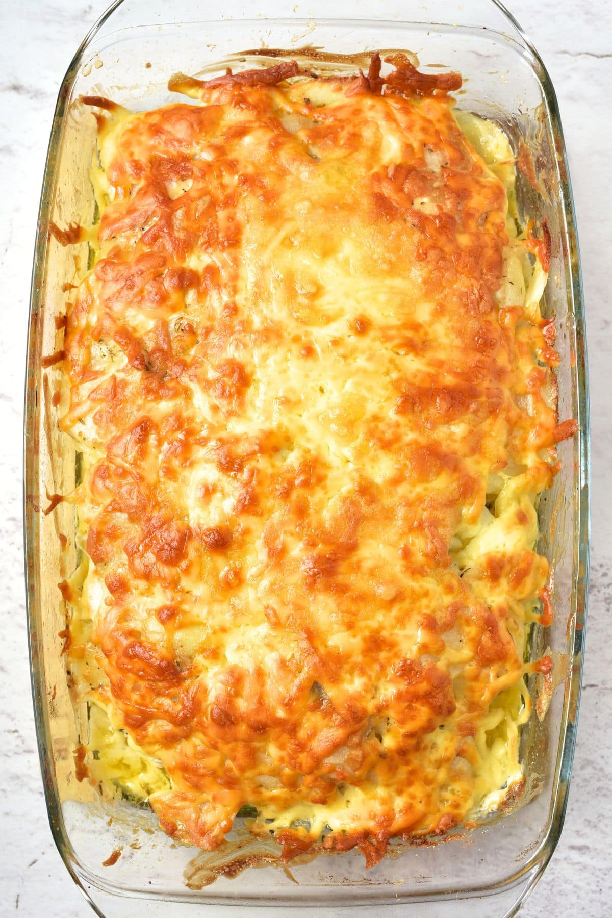 Freshly baked potato chicken casserole