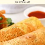 A plate of rolled chickpea crepes