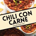 Pinterest image for chili con carne