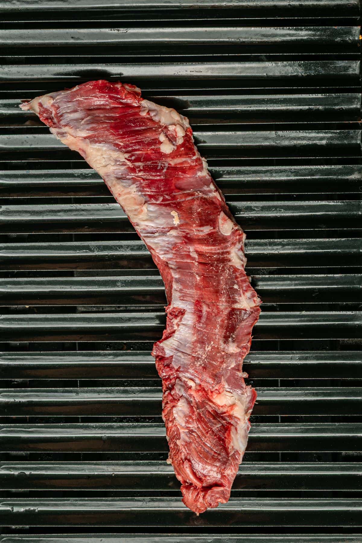 Skirt steak on grill