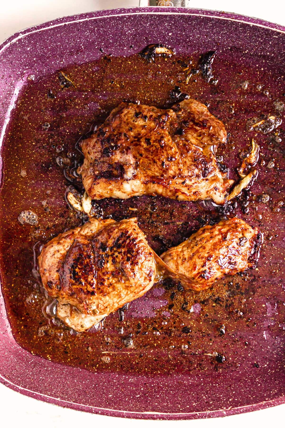 Gluten-Free Chipotle Steak Bowl Cooking steak in skillet