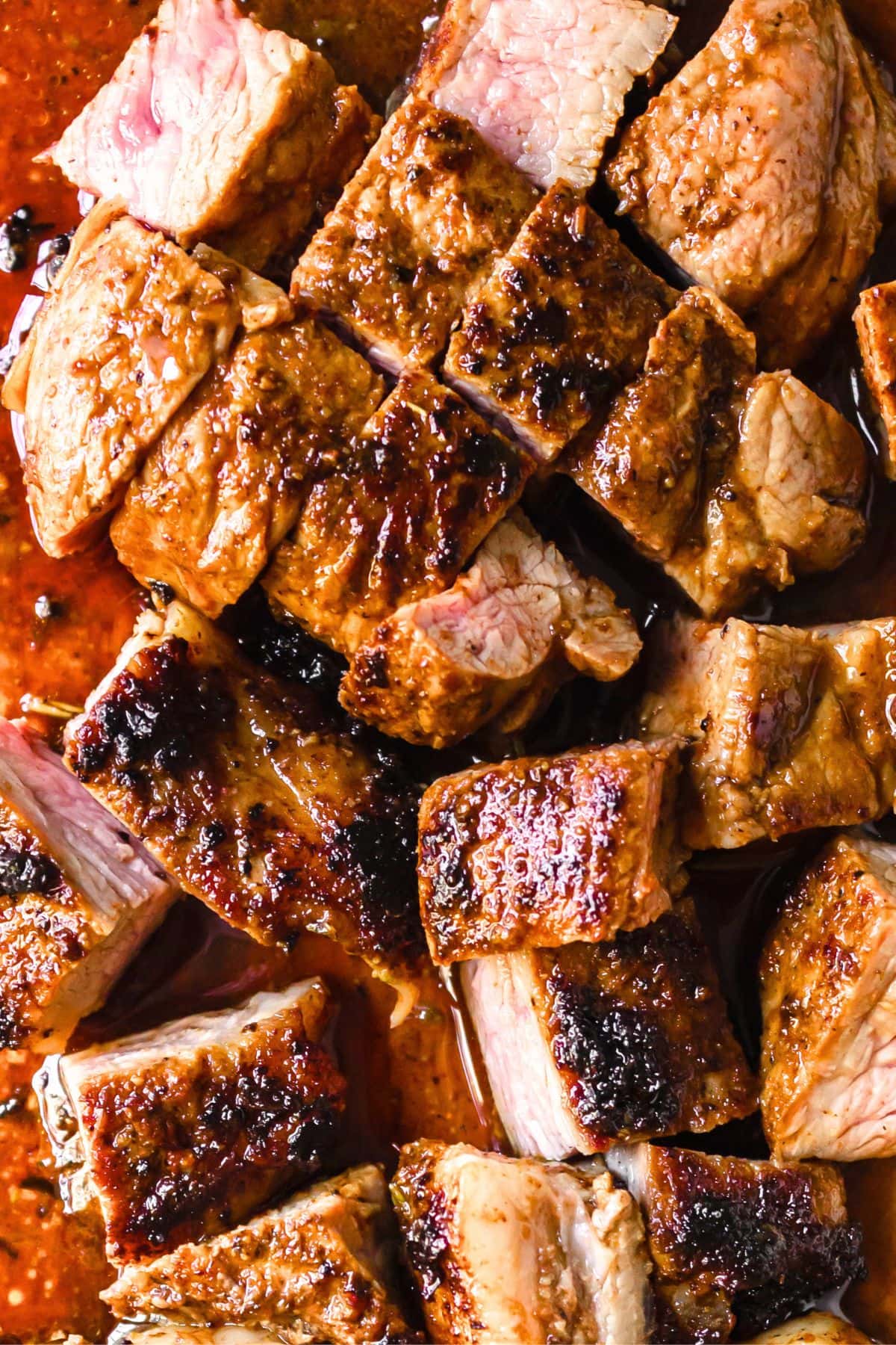 Chipotle Steak Bites (Gluten-Free, Dairy-Free) Up close view of chipotle steak bites