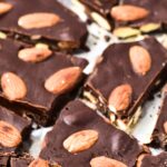 Homemade chocolate bark on aluminum foil