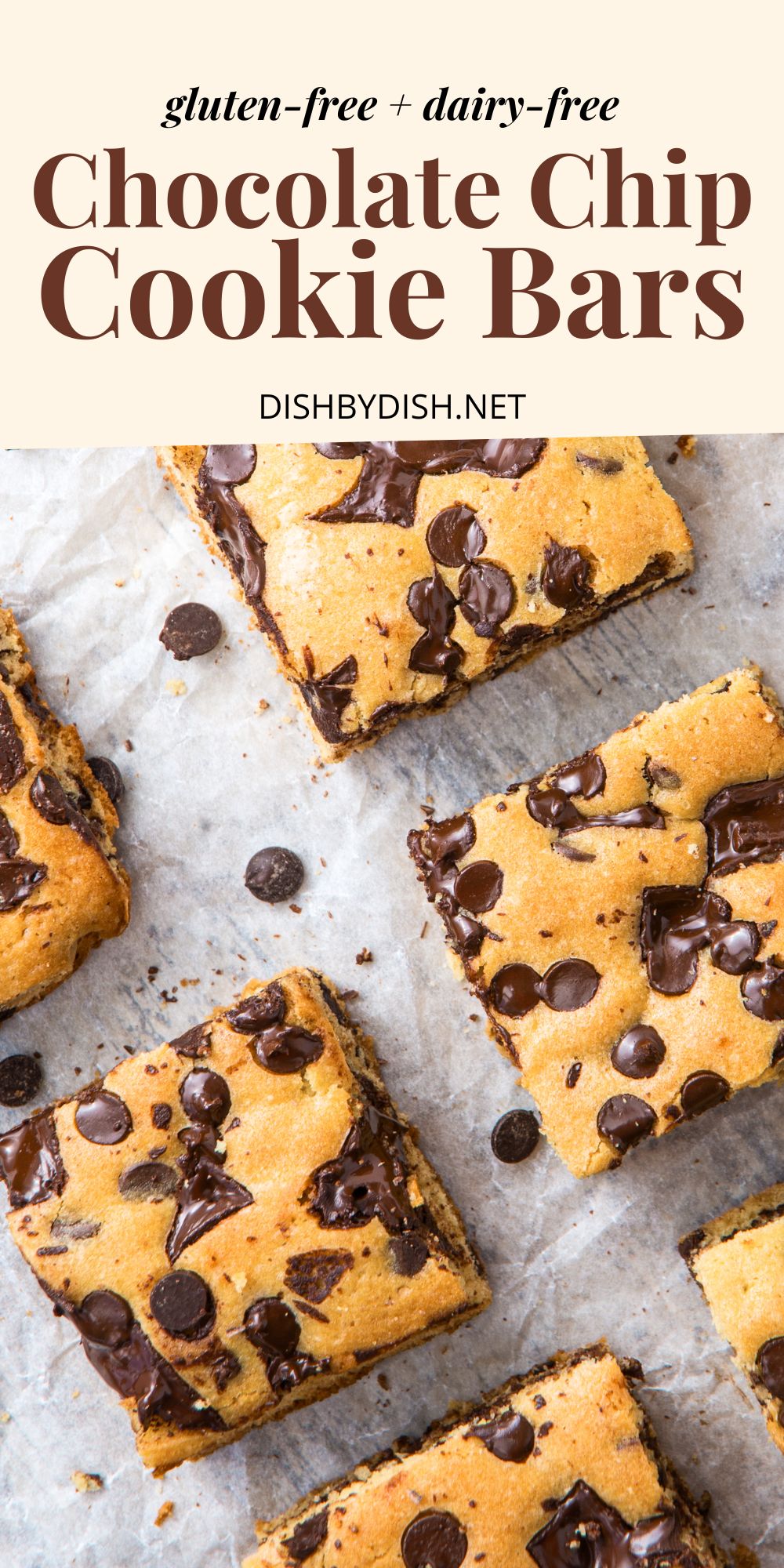 Gluten-Free Chocolate Chip Cookie Bars (Dairy-Free) - Dish by Dish