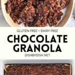 Collage of images of chocolate granola