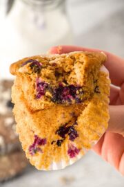 Easy Cottage Cheese Blueberry Muffins (Gluten-Free) - Dish by Dish