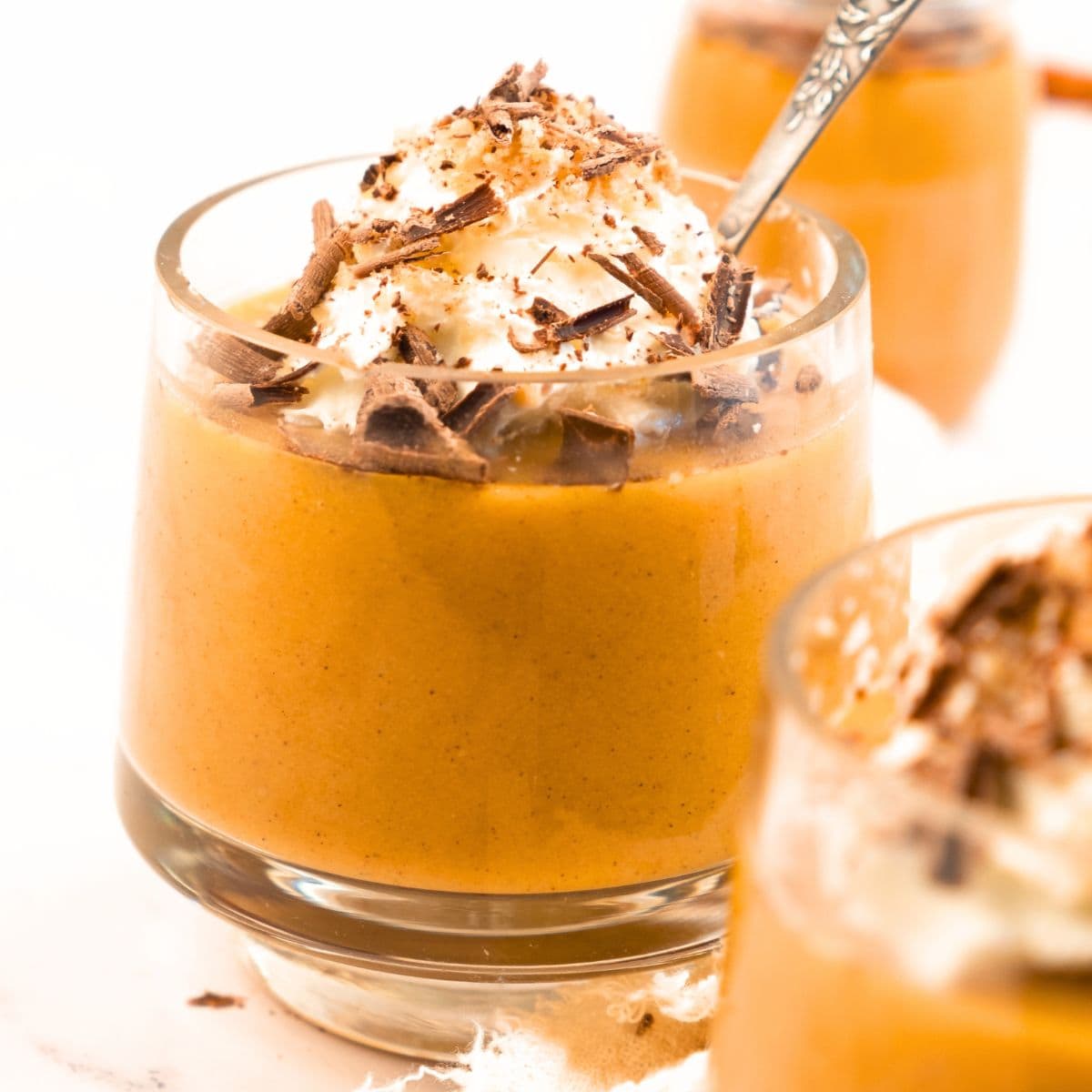 Glasses of pumpkin pudding