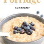 A bowl of quinoa porridge with blueberries
