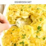 Pinterest image for creamy scalloped potatoes