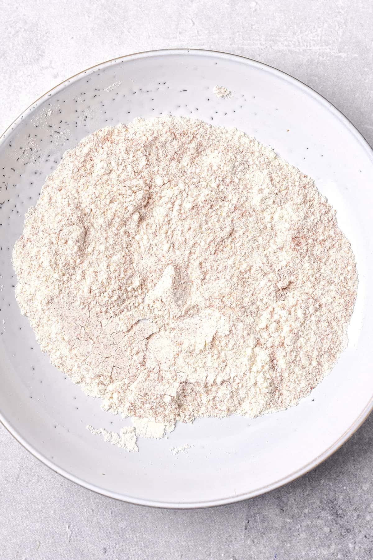 Flour mixture in bowl.