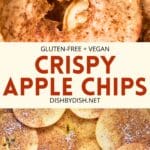 Collage of images of apple chips