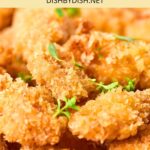 Up close view of a plate of chicken nuggets