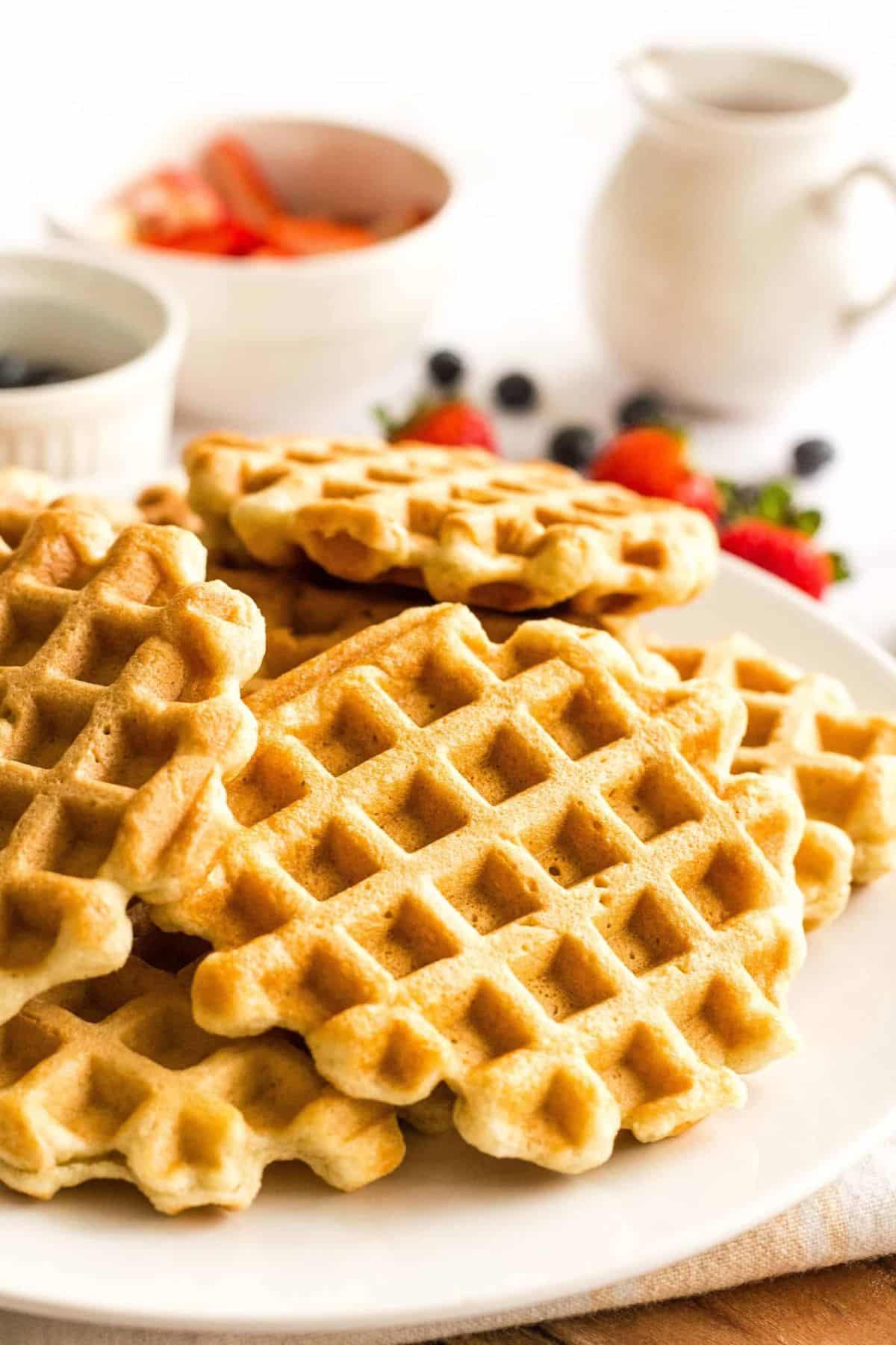 A plate of gluten-free dairy-free waffles
