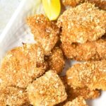 A plate of breaded turkey nuggets
