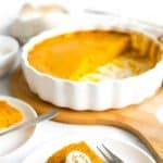 Pinterest image of crustless pumpkin pie
