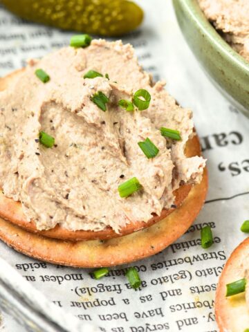 Duck liver pate on crackers