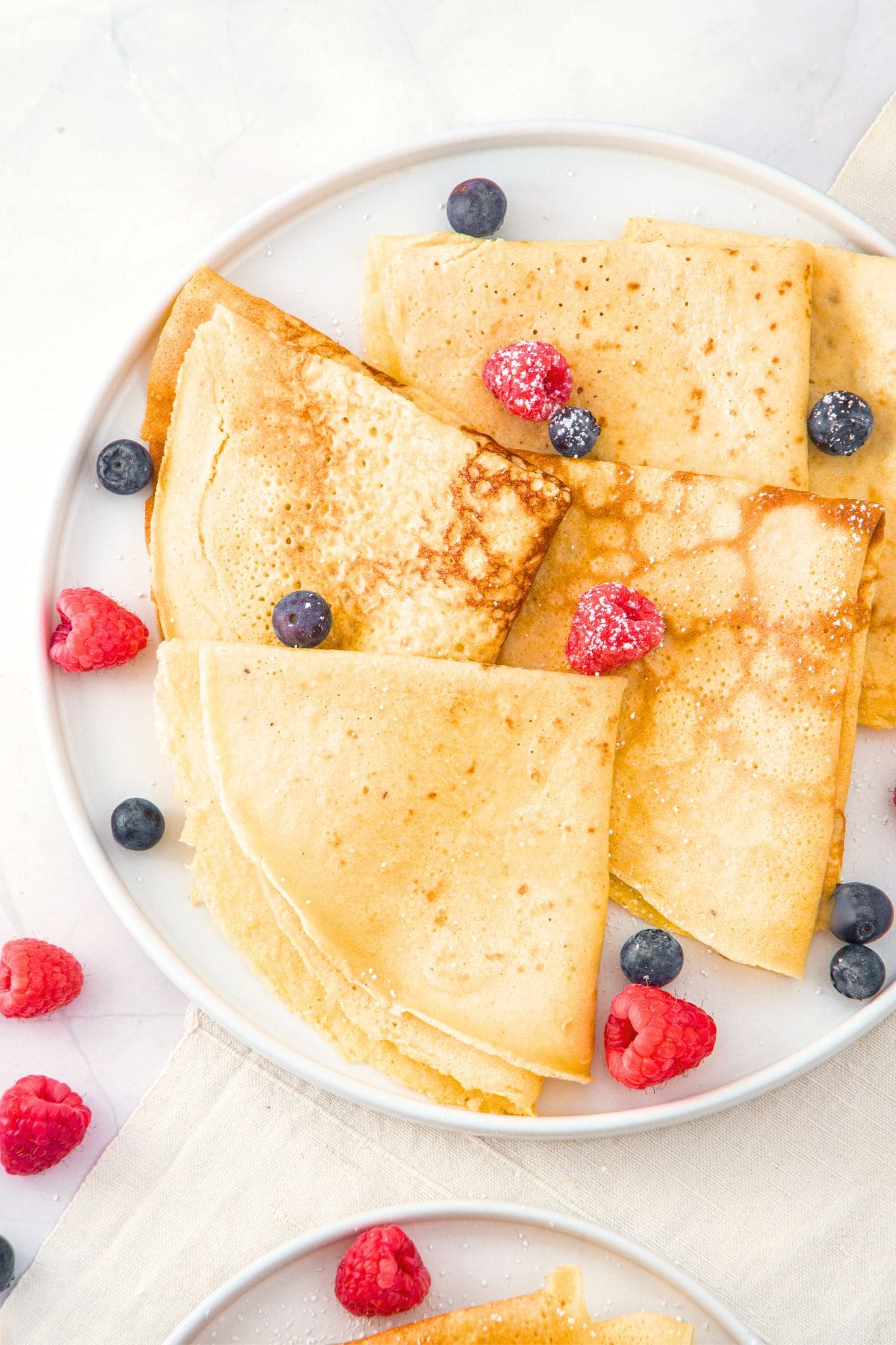 A plate of low carb almond flour crepes