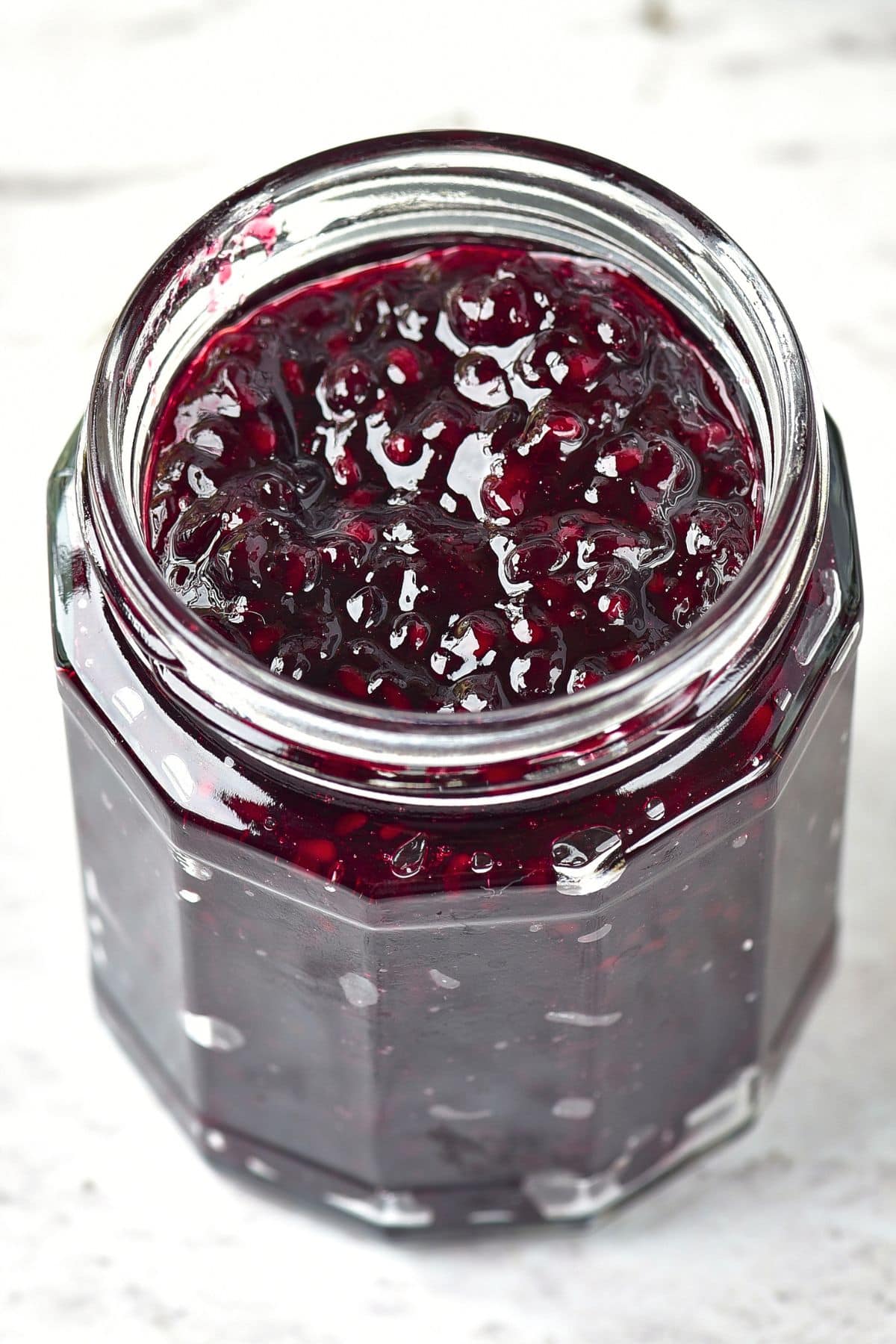 Homemade blackberry jam in glass jar