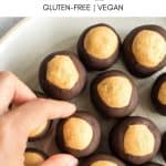 Pinterest image for no-bake peanut butter balls