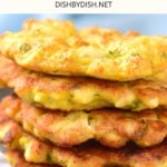 A stack of gluten-free chicken fritters.