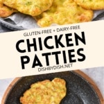 A collage of pan-fried chicken patties.