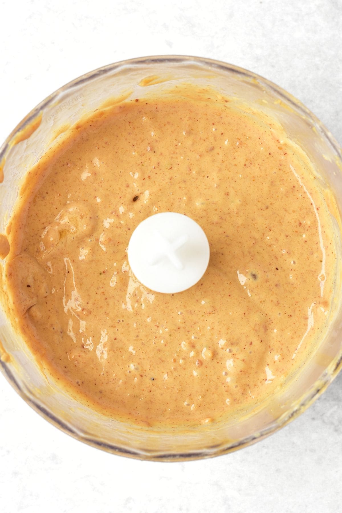 Peanut sauce in food processor