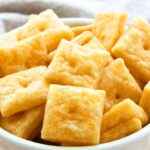 Up close shot of a bowl of crackers