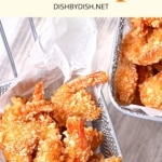 Two baskets of gluten-free coconut shrimp.
