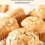 Up close view of oat muffins on board