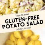 Collage of images of potato salad