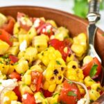 Up close view of easy grilled corn salad.