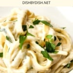 Bowl of fettuccine alfredo.