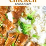 A plate of rice and chicken topped with broccoli
