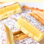 Up close shot of lemon squares.