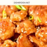 A plate full of gluten-free orange chicken.