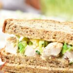 Chicken pineapple salad in sandwich