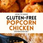 Collage of images of popcorn chicken.