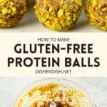 Collage of images of gluten-free energy balls.