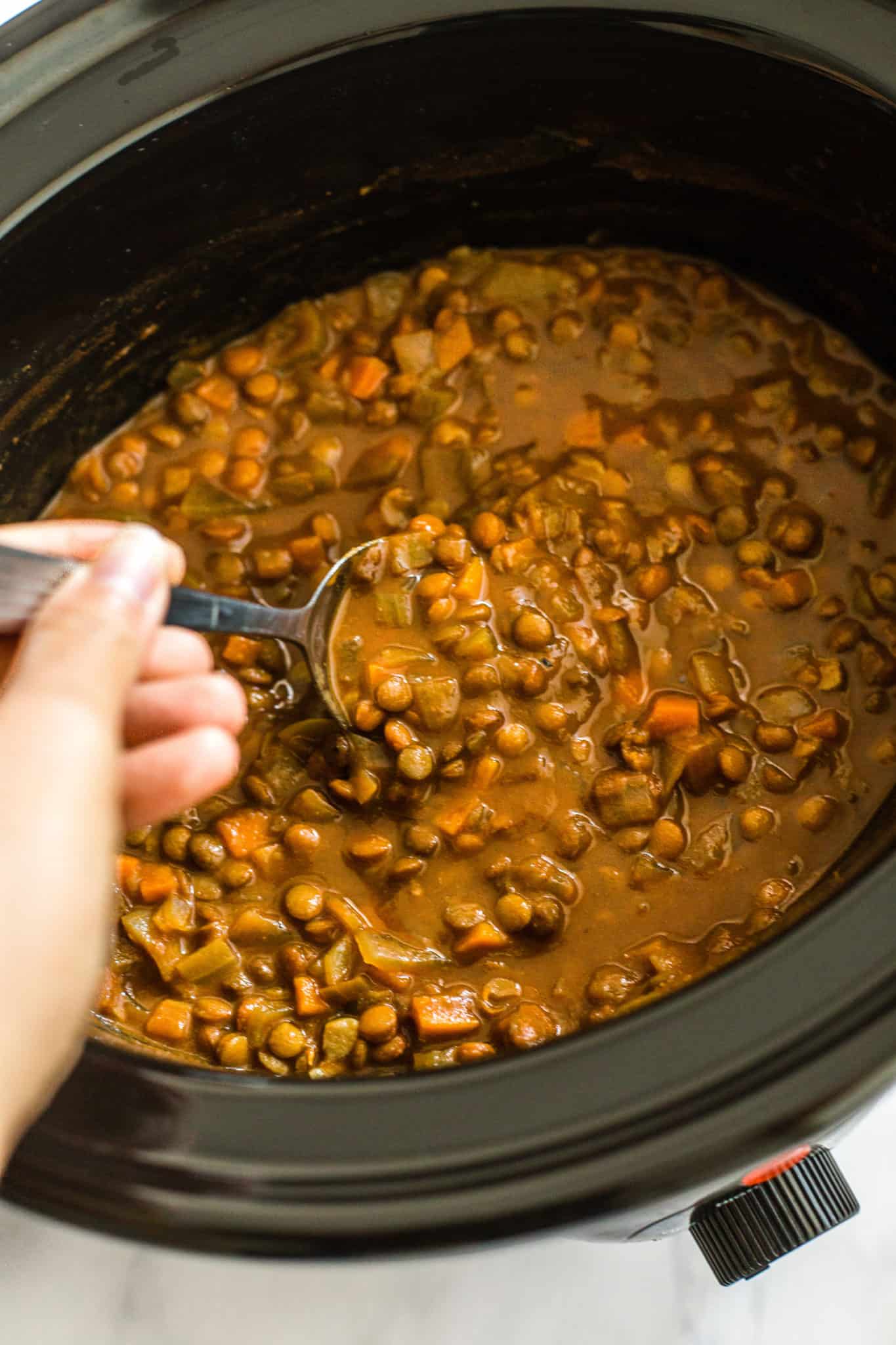 Easy Slow Cooker Lentil Curry (GlutenFree, Vegan) Dish by Dish