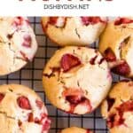 Strawberry muffins on a wire rack