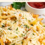 Truffle parmesan fries and a bowl of ketchup