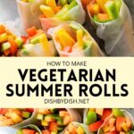 A collage of images of fresh summer rolls